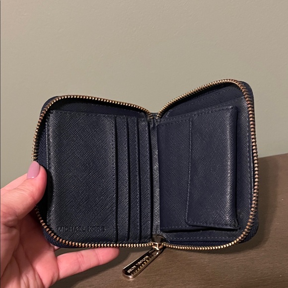 Michael Kors Dark Blue Leather Wallet - Picture 7 of 11
